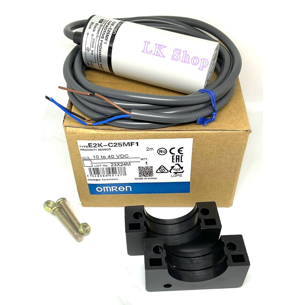 E2K-C25MF1 คาปาซิทีป PNP-NO เซ็นเซอร์ Sensor (Capacitive) 34มิล ระยะจับ 3-25มิล (จับความหนาแน่น)