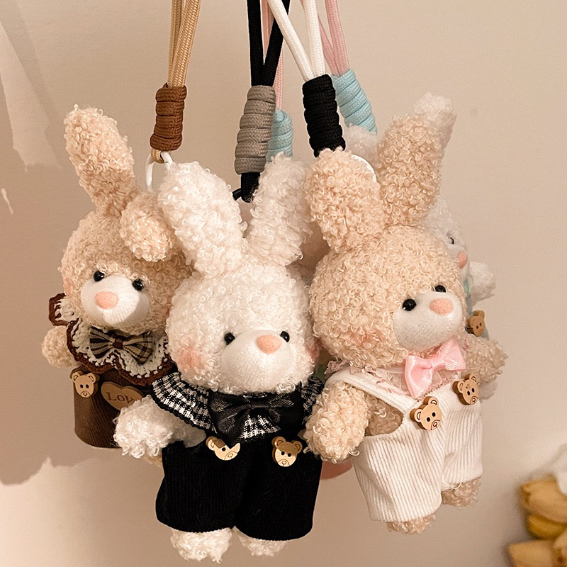พวงกุญแจตุ๊กตากระต่ายน่ารัก ตุ๊กตา จี้กระเป๋า ของขวัญวันเกิด