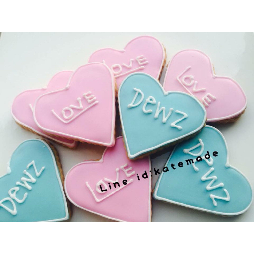คุ๊กกี้เขียนข้อความ 1set 10pcs custom text cookies