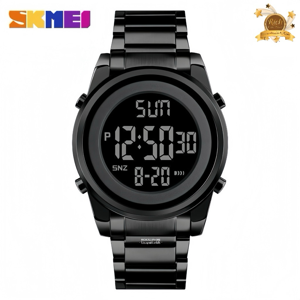 นาฬิกาข้อมือ SKMEI กันน้ำ 100% รหัส R1 หน้าปัดกลม สายเลส มีหลายสี พร้อมกล่อง รับประกัน 1 ปี