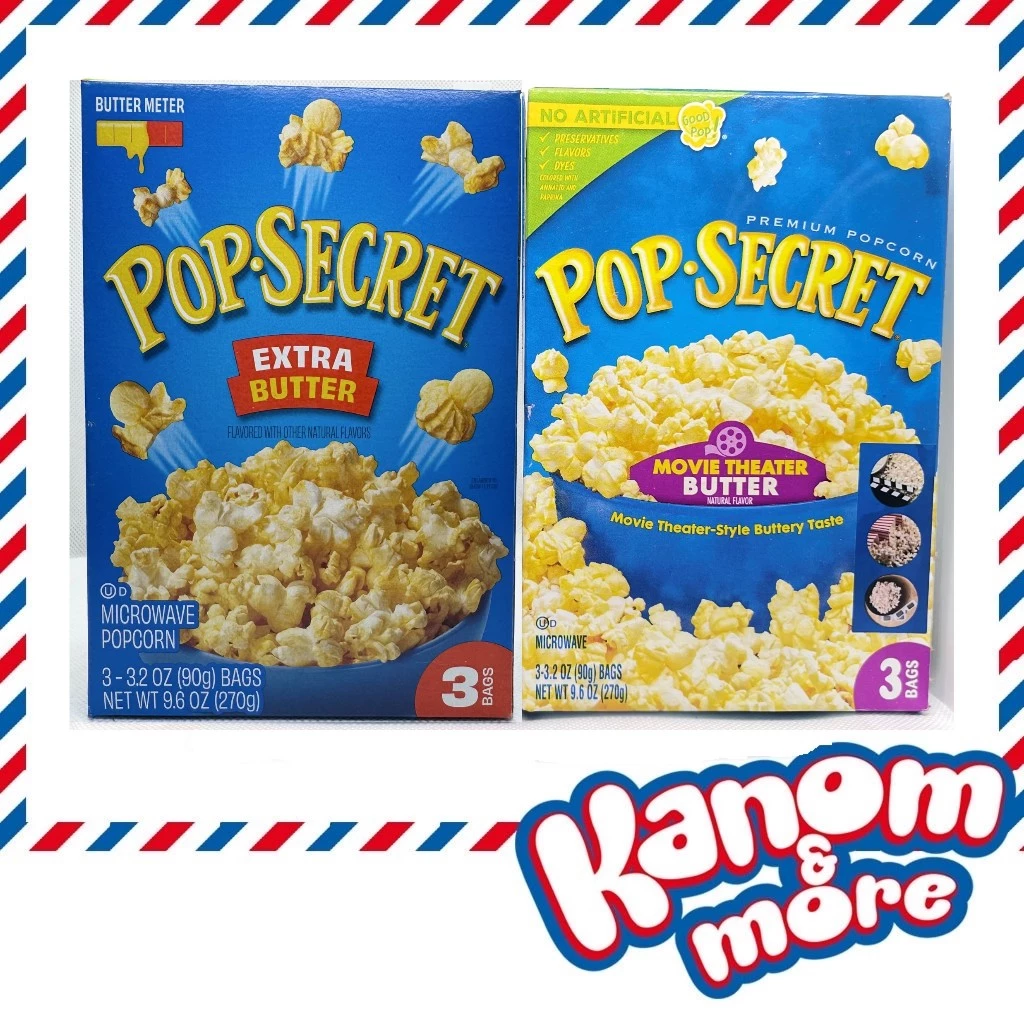 🍿 PopSecret 🍿 (ป๊อปซีเคร็ต) [Exp:1/2027] ไมโครเวฟป๊อปคอร์น ผลิตจากเมล็ดข้าวโพดแท้ นำเข้าจากอเมริกา