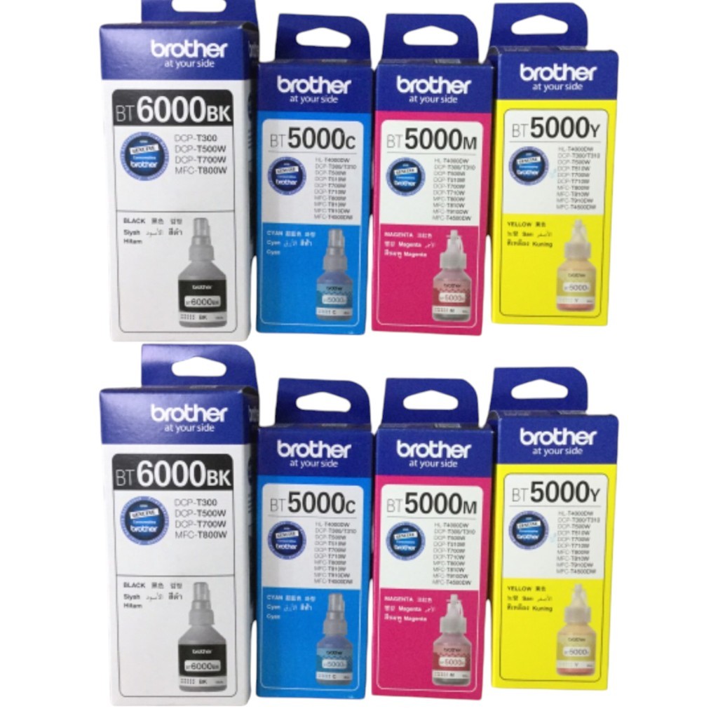 Brother Ink BT6000BK, BT5000C, BT5000M, BT5000Y 2 ชุด   Bk C M Y