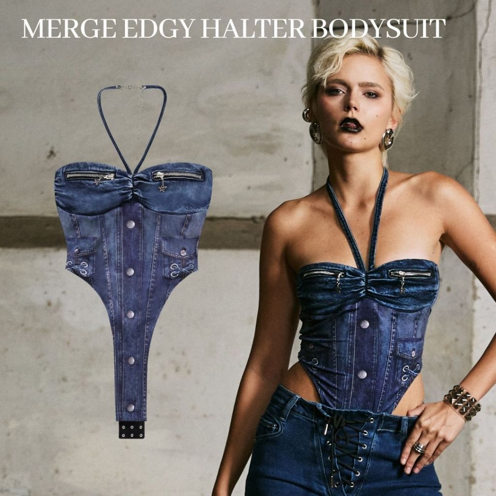 Merge Official - Merge Edgy Halter Bodysuit (พร้อมส่ง)