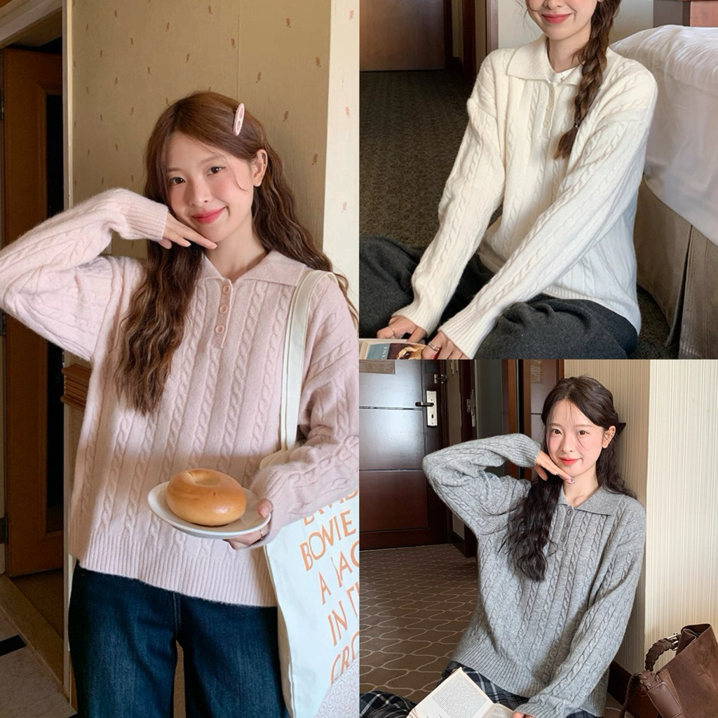 Somedays | Ruka Sweater สเวตเตอร์ไหมพรมผ้านุ่ม ลูกคุณหนูมากๆ กระดุมใช้งานได้