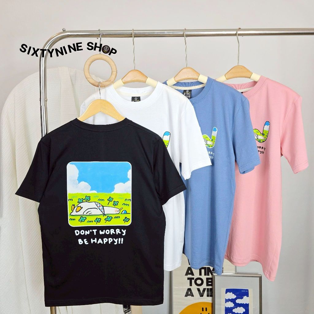 เสื้อยืดผ้าคอตตอน M-4XL พิมพ์ลาย " Don't worry " พร้อมส่ง