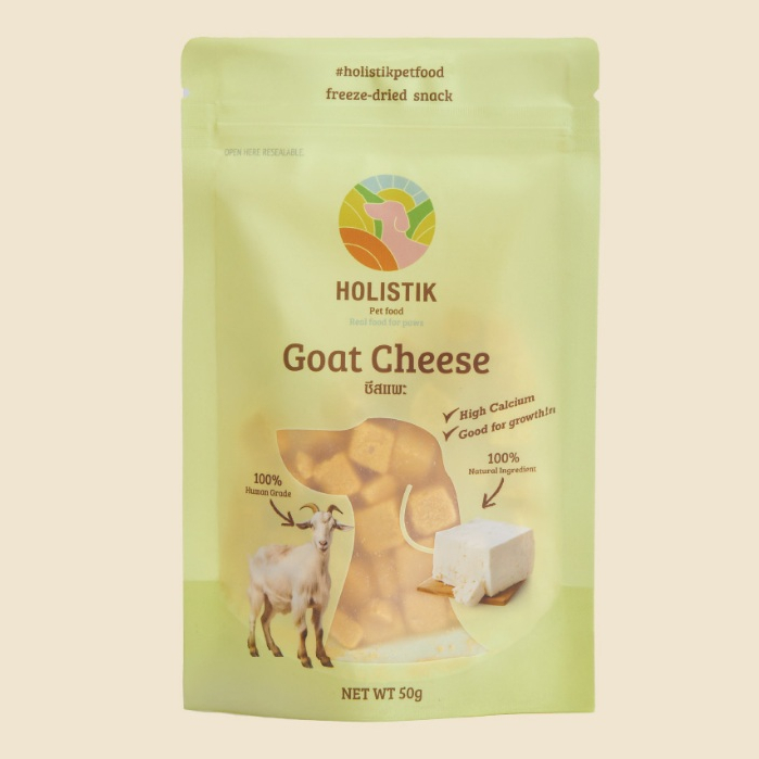 ชีสแพะฟรีซดราย 80 กรัม (Holistik Freeze-dried snack : Goat cheese 80g.)