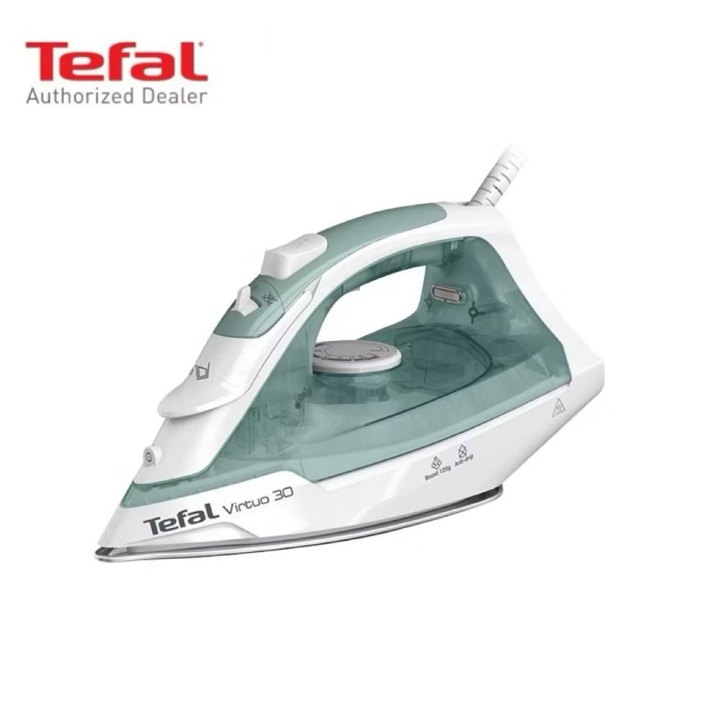 TEFAL เตารีดไอน้ำ Virtuo 30 กำลังไฟ 2000 วัตต์ รุ่น FV2C42T0 สี ขาว/เขียว