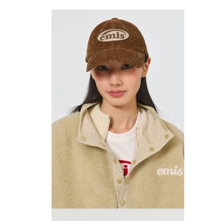 EMIS - RUBBER PATCH CORDUROY BALL CAP (ASH BLUE , BEIGE, BLACK , BROWN, GREEN, NAVY , PINK)