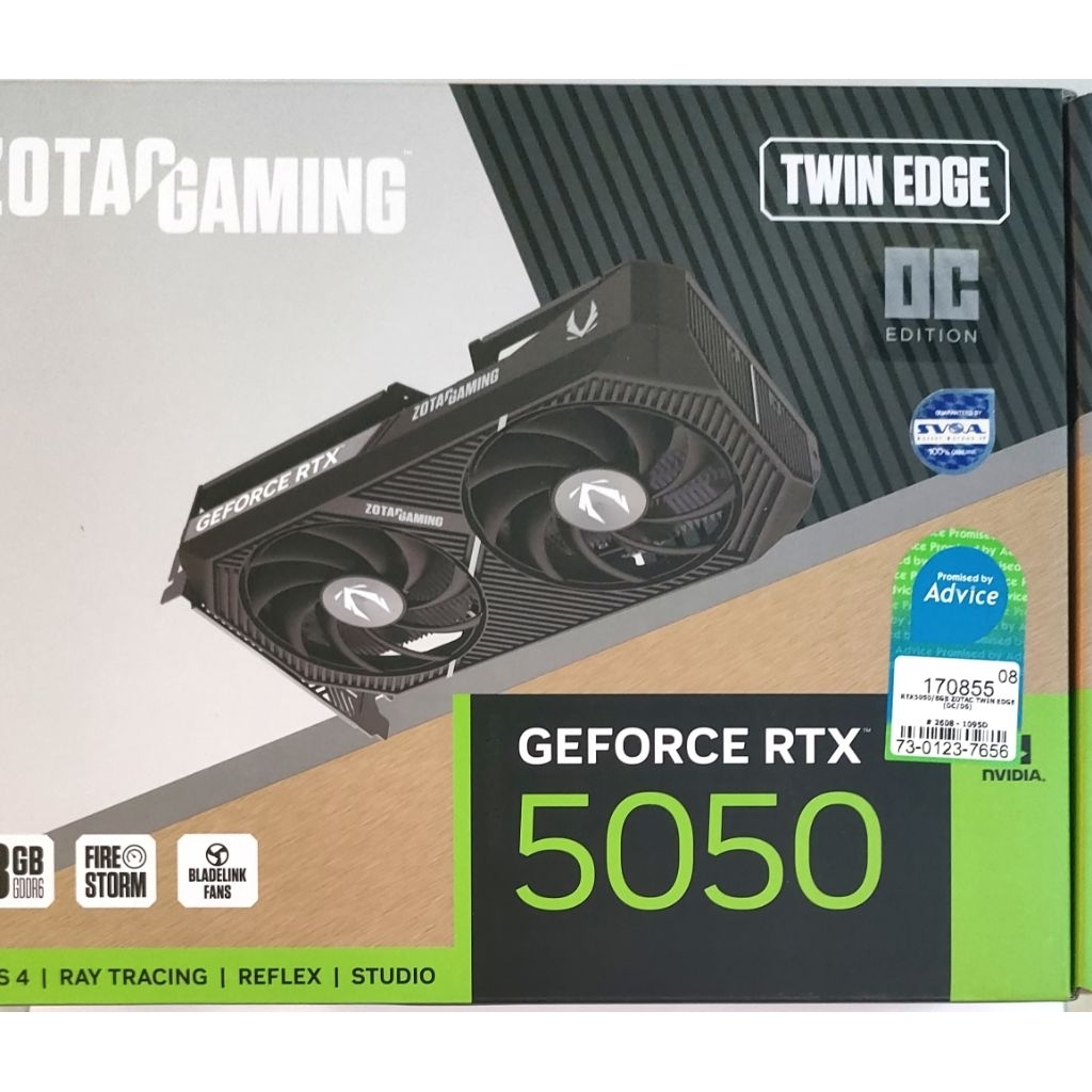 การ์ดจอ Zotac RTX5050 oc กล่องครบ อุปกรณ์ครบ(มือสองสภาพใหม่มาก ซีลยังไม่เเกะ)