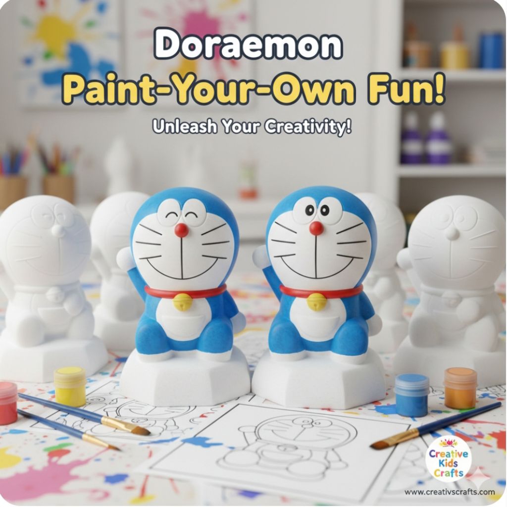 ตุ๊กตาโดเรมอน ตุ๊กตาระบายสี ปูนปลาสเตอร์ รูปปั้นโดเรมอน