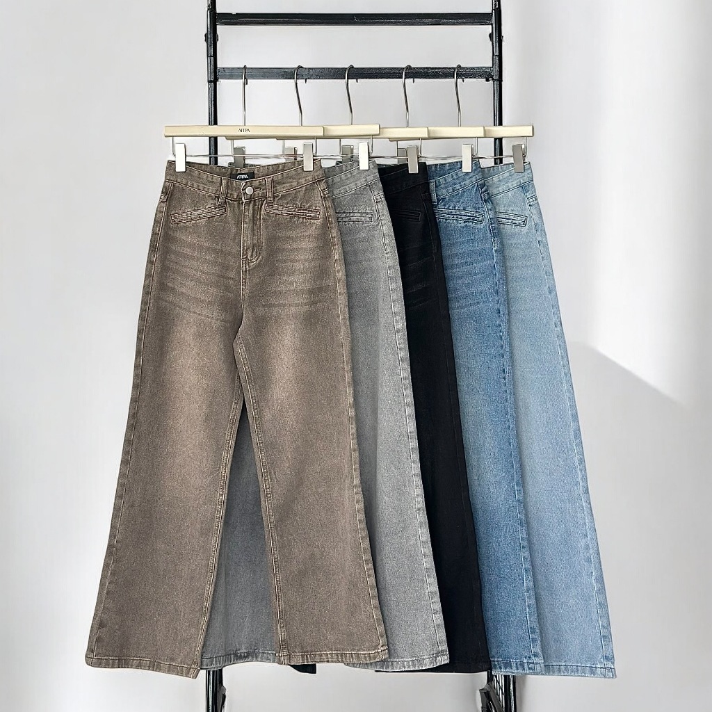 Atipashop - GRANITE JEANS กางเกงยีนส์ ขายาว ทรงกระบอกกลาง