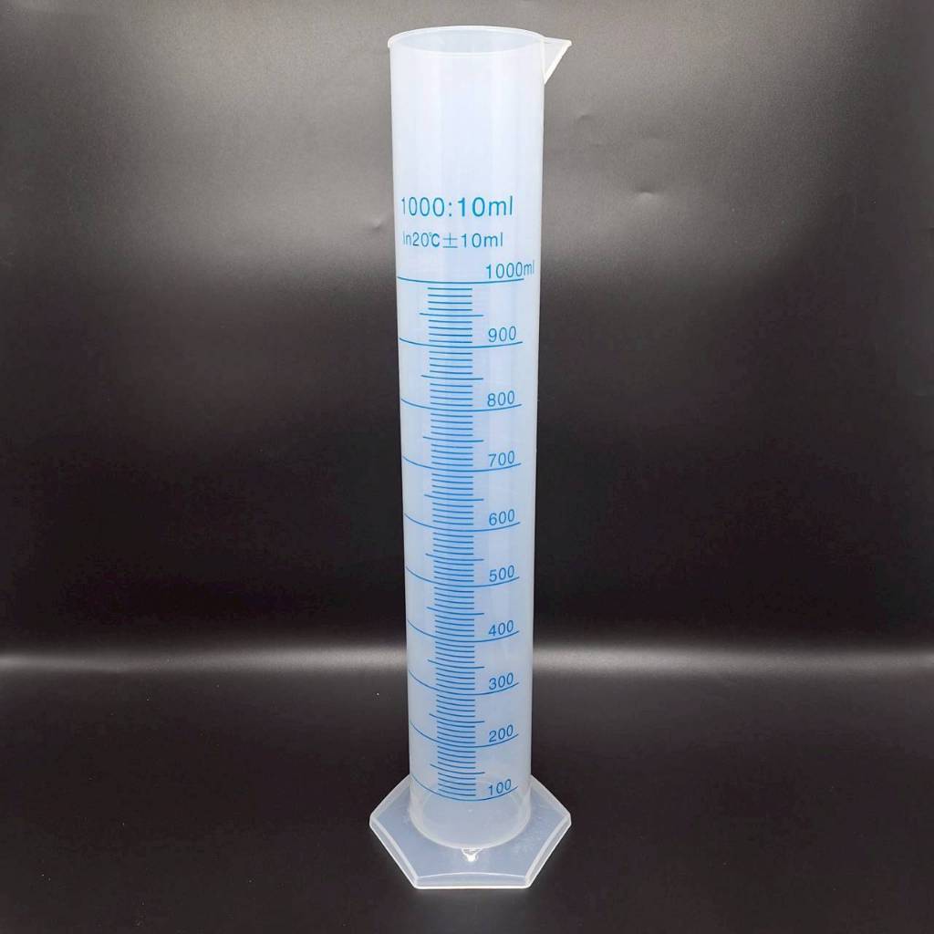 กระบอกตวงพลาสติก 500, 1000ml Cylinder Plastic (PP)