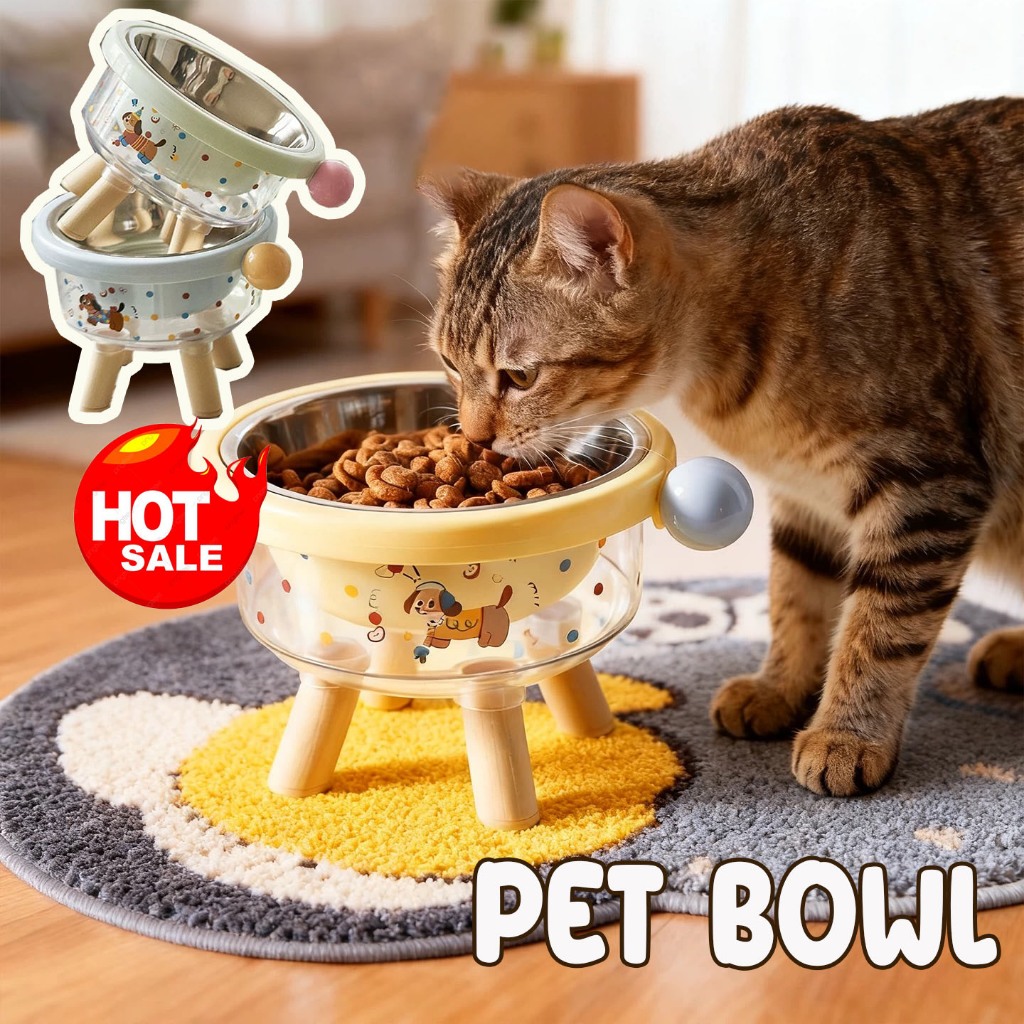 ชามอาหารน้องหมา น้องแมว ลายน่ารักๆ ดีไซน์ใหม่ 3ชั้นถอดได้ ใช้งานสะดวก