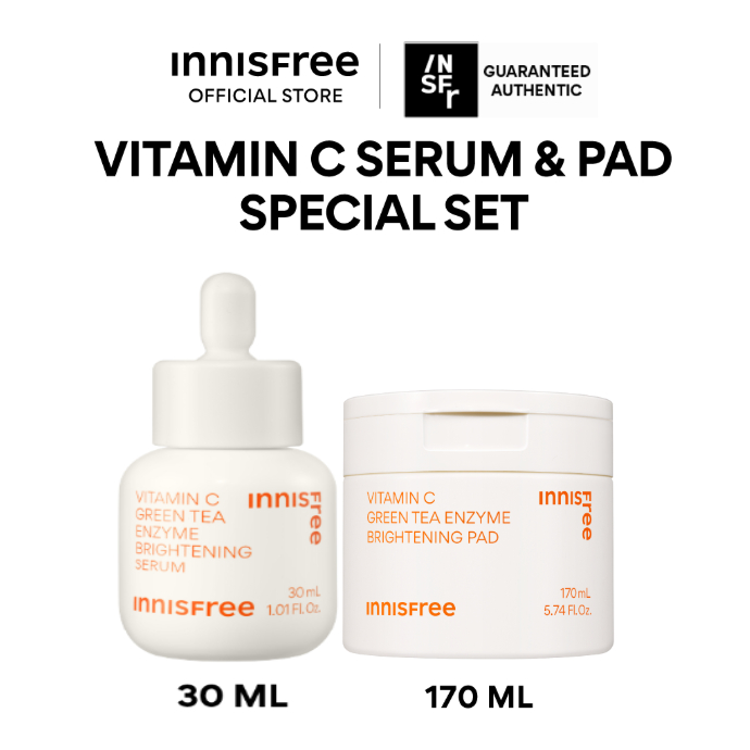 Innisfree Vitamin C Brightening Duo Set เซรั่มวิตามินซี 30ml + แผ่นมาส์กวิตามินซี 170ml
