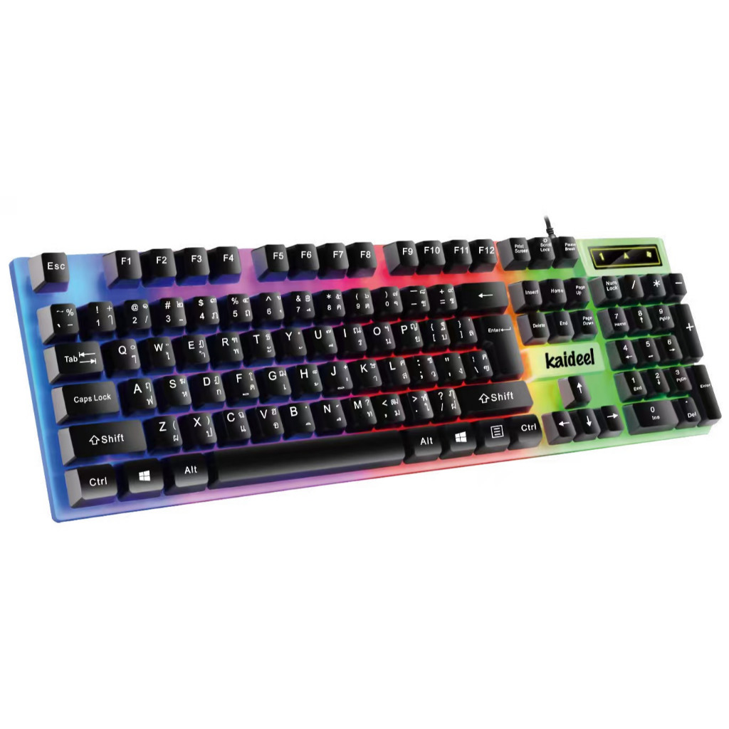 l คีย์บอร์ดเกม K66 แป้นพิมพ์ไทย-อังกฤษ พร้อมไฟ LED สีรุ้ง 4 ดวง สำหรับเกมมิ่ง พร้อมส่งจากไทย