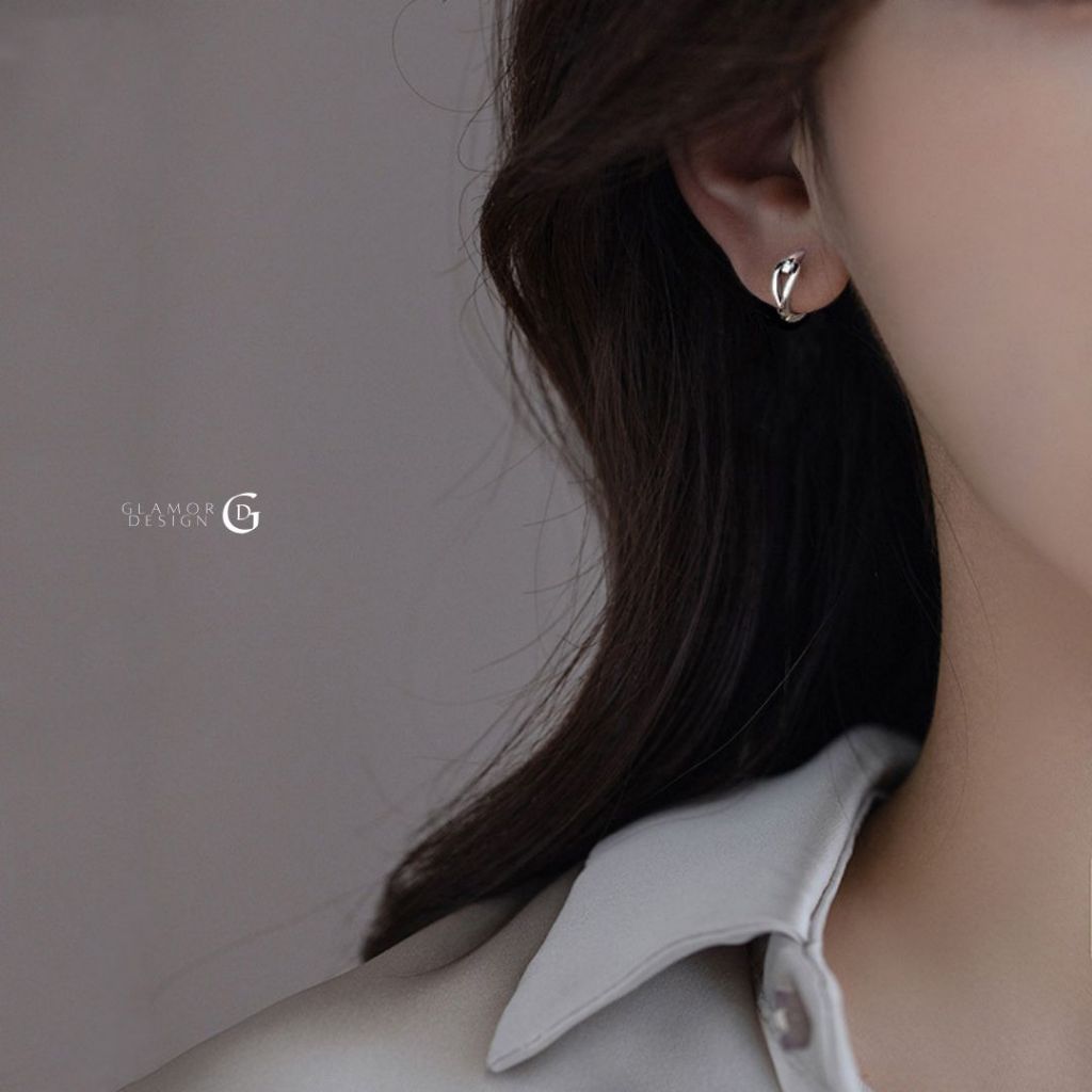 GLAMOR✨ต่างหูเงินแท้ Hollow Tear ต่างหูทรงหยดน้ำแบบกลวง เงินแท้925 ต่างหูผู้หญิง ต่างหูแฟชั่น รูปที่ 4