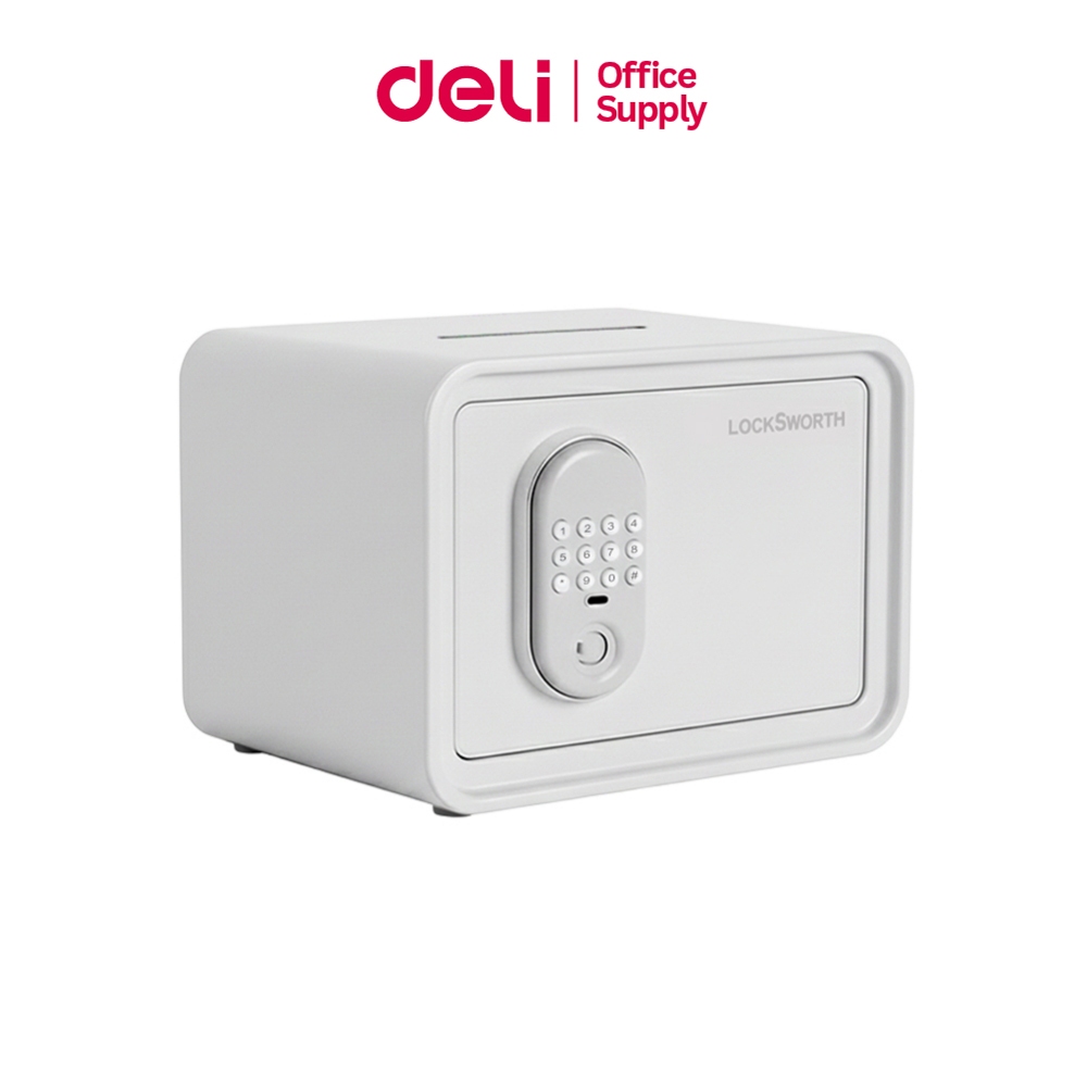 Deli ตู้เซฟ ตู้เซฟดิจิทัล เซฟมินิมอล มีช่องหยอด มีพอร์ตType-C ล็อค 2 ระบบ 1 สลัก Safe Box
