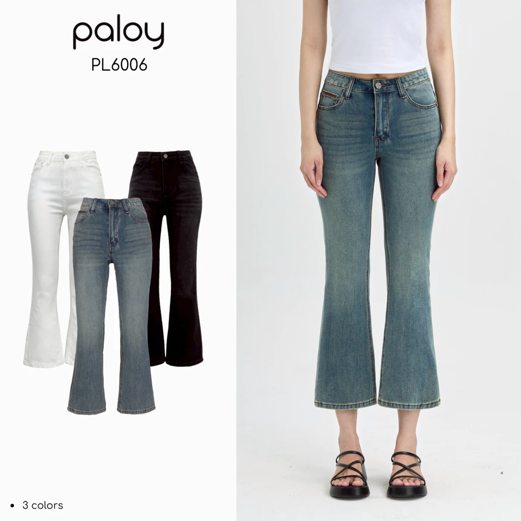 Paloy - PL6006 กางเกงยีนส์ขาม้าโพนี่เต่อ ผ้ายืดใส่สบาย