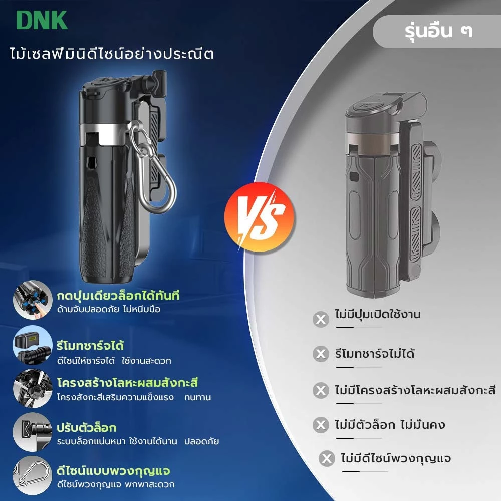 ไม้เซลฟี่ 3in1 พร้อมรีโมทบลูทูธและไฟ LED thumbnail 9