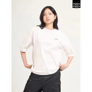 YuenPuen ยืนพื้น เสื้อฟอก 7 เชดสี ทรง Oversize เสื้อโอเวอร์ไซส์ สกรีนลายไม่ยืดไม่ย้วย