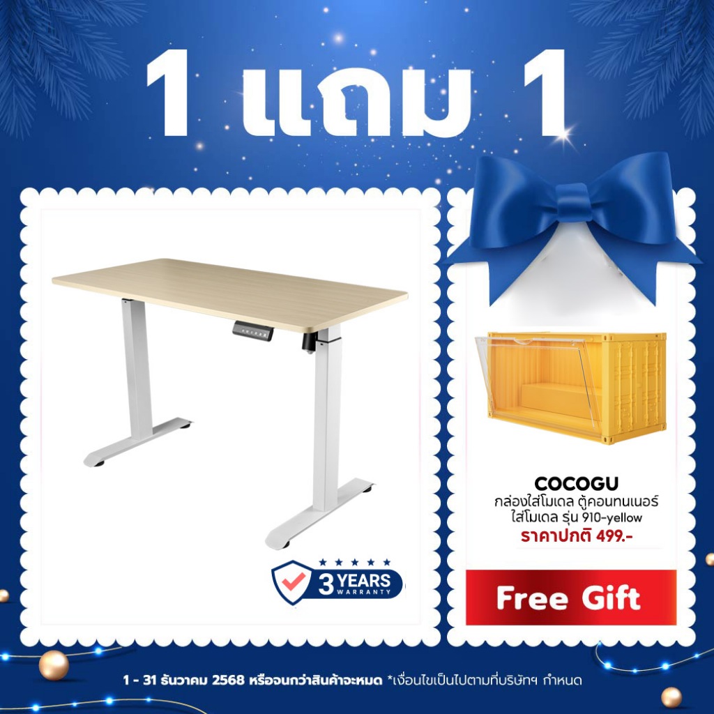 Fennix Ergonomic Desk โต๊ะทำงานปรับระดับไฟฟ้า | โต๊ะทำงานเพื่อสุขภาพ | รับประกัน 3 ปี