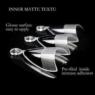 288 ชิ้นสั้นอัลมอนด์เล็บเคล็ดลับครึ่ง Matte เล็บปลอมเล็บปลอม 12 ขนาด Pre-shape เล็บใสเคล็ดลับสําหรับคลุมทั้งหมด