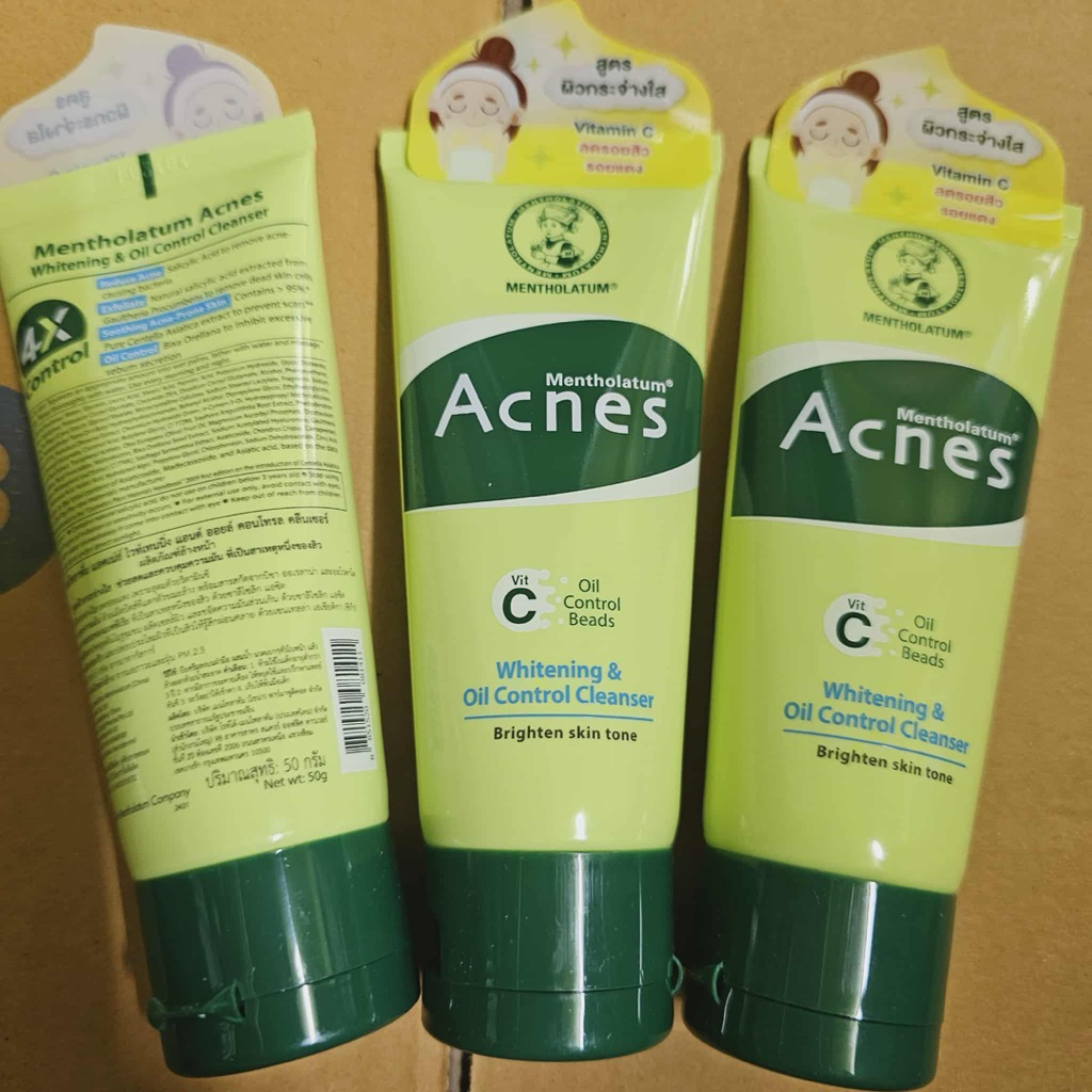 6 หลอด โฟมล้างหน้า สิว หน้ามัน เมนโทลาทั่ม เจแปน Mentholatum Japan acnes cleanser wash 50g