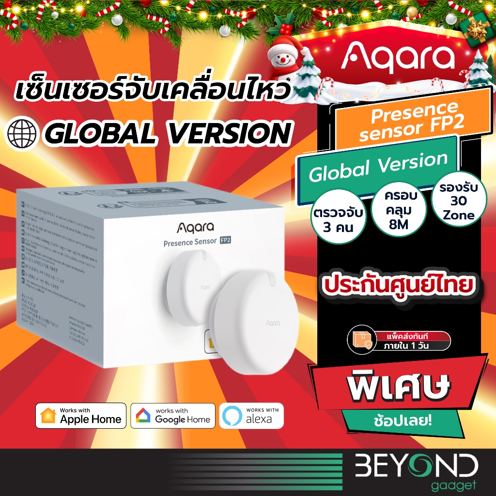ส่งฟรี❗️ เซ็นเซอร์ตรวจจับความเคลื่อนไหว AQARA FP2 Presence sensor smart home บ้านอัจฉริยะ เซนเซอร์ A