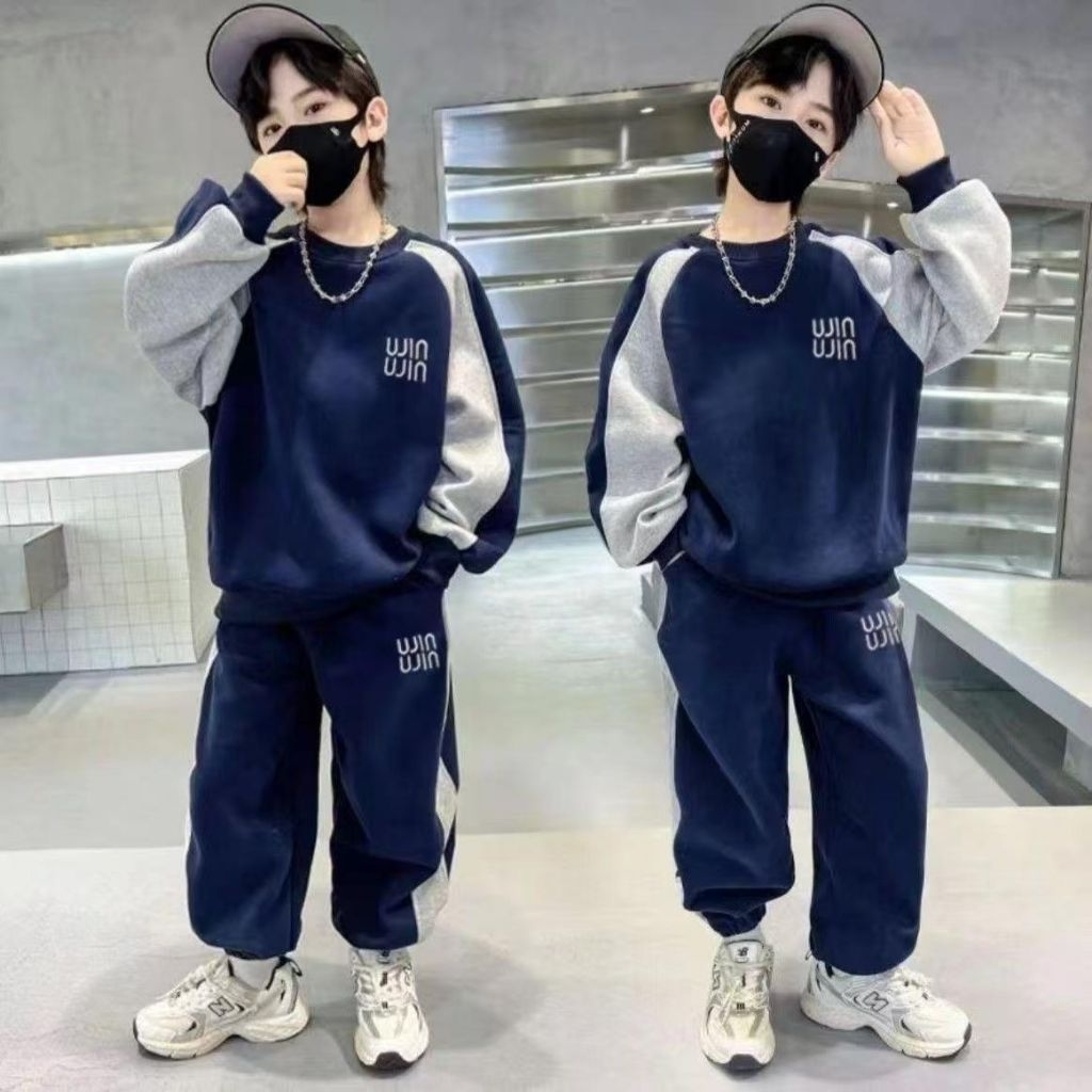 **พร้อมส่ง**Kawaii ชุดเสื้อคอกลม-กางเกง เด็ก สุดคุ้ม เอวยางยืด ขนาด120-170มี2สี ราคา ถูกที่สุด ดีลบีเคเค แกลเลอรีภาพที่ 5