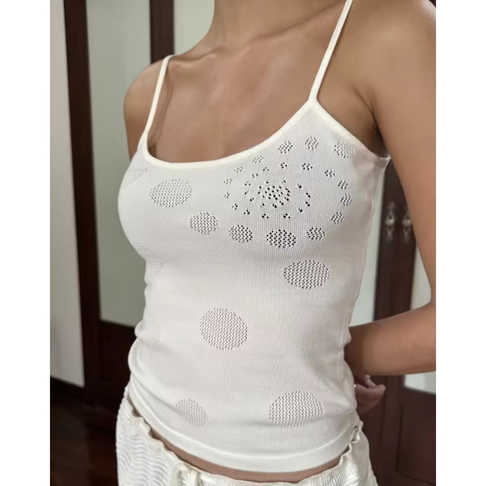 HerSonders | Gaia Camisole (4 colors) - สายเดี่ยวไหมพรมลาย Spiral Polka dot ใส่ได้หลายโอกาส
