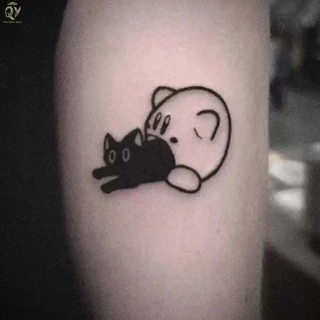 Tatoo สติกเกอร์รอยสักชั่วคราว ลายแมวน่ารัก กันน้ํา สําหรับผู้ชาย และผู้หญิง