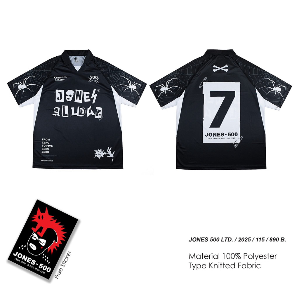 115-2025 : Jones Spider Jersey / Black,White / 890 B.