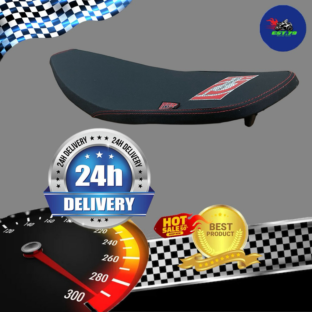 [Est RACING] เบาะโซนิคเก่า (sonic) ปาดทรงเชง หนังเรดเดอร์ด้านสีดำ