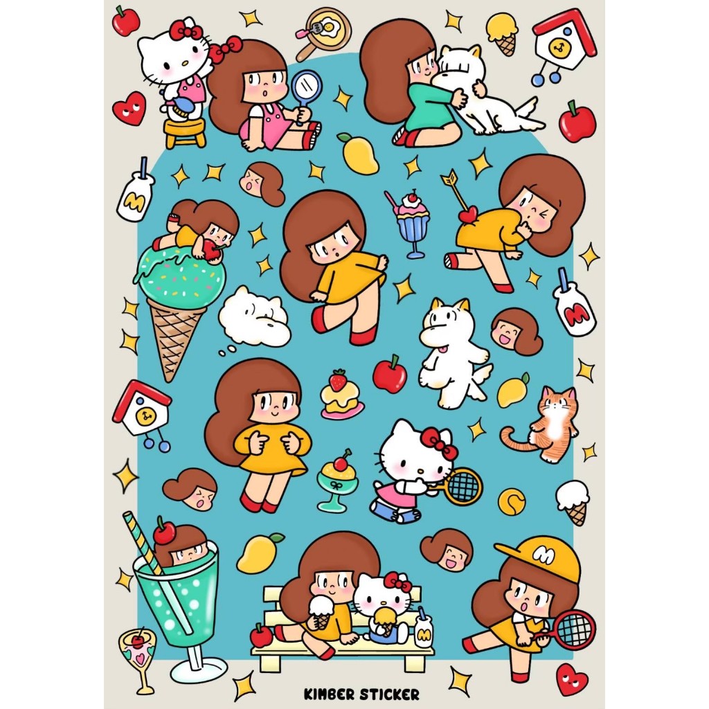 พร้อมส่ง sticker PVC ไดคัท กันน้ำ ขนาด A6