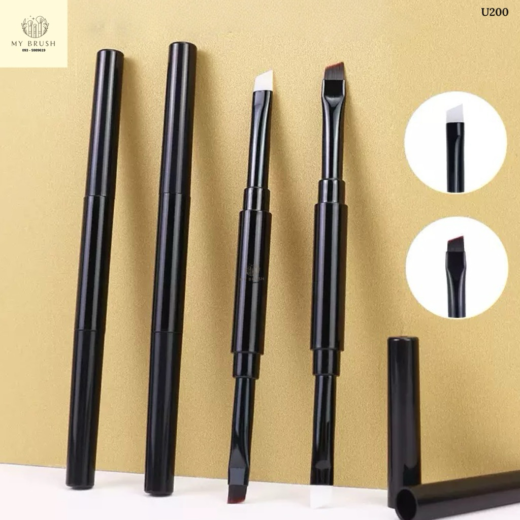 (ส่งด่วน) Makeupbrush แปรงเขียนคิ้ว สองด้าน พร้อมซอง eyebrow brush U200