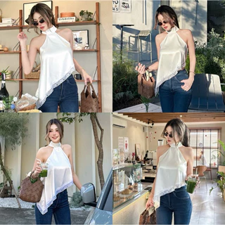 HH762 Venus Lace Halter เสื้อซาตินลูกไม้(590.-)