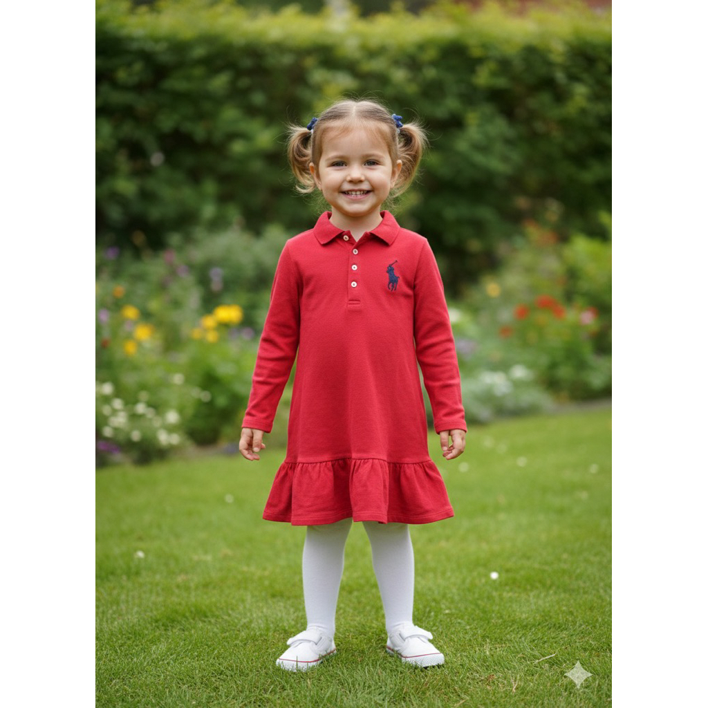 เดรส สีแดง แบรนด์ US POLO ASSN size 4-5Y และ 8-10Y