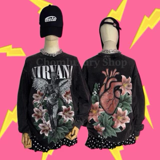 'ꫛꫀꪝ ' เสื้อยืดแขนยาว ผ้าฟอก อก 44-46 โอเวอร์ไซส์