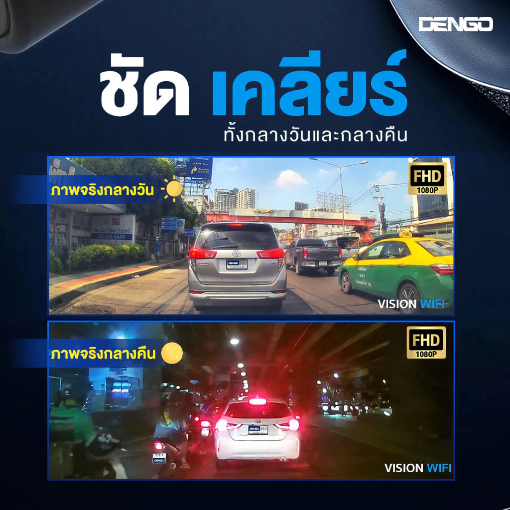 ภาพ4Kจริง Pro Full HD dash cam กล้องติดรถยนต์ 360 °องศามุมกว้าง WiFi ความละเอียด กล้องติดรถย กล้องหน้าคมชัด กล้องหน้ารถ thumbnail 5
