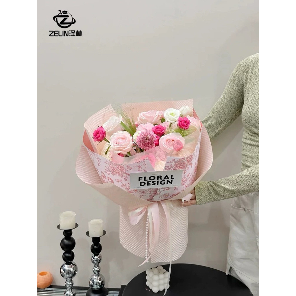 🇹🇭✨ ส่งด่วน กระดาษห่อดอกไม้สไตล์ afternoon tea กระดาษห่อช่อดอกไม้ กระดาษห่อดอกไม้กันน้ำ กระดาษห่อดอกไม้สไตล์เกาหลี💕 - รูปที่ 3