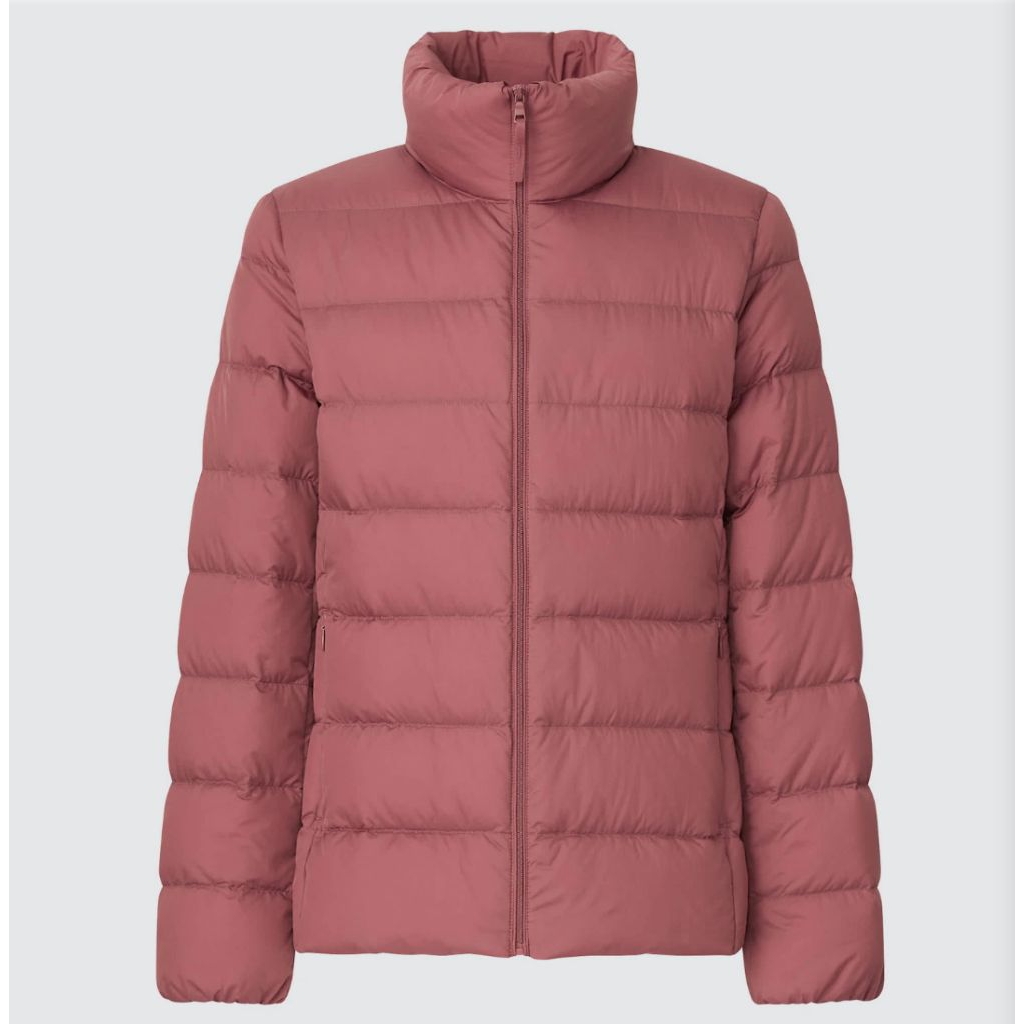 uniqlo light down size XL เสื้อกันหนาว ขนเป็ด ขนห่าน บาง ยูนิโคล่ สีชมพู มือสอง สภาพดี