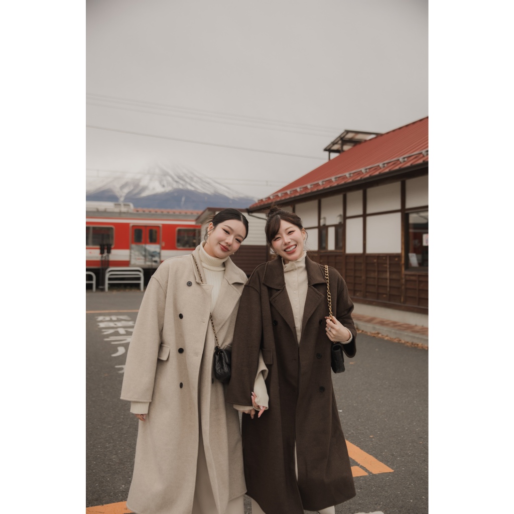 Fuji long coat เสื้อโค้ทตัวยาว ผ้าวูลแบบพรีเมี่ยม กันหนาวได้ดีมาก