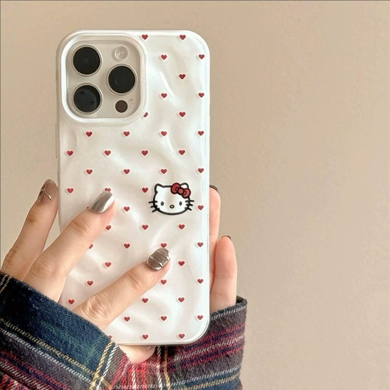 🎀🔘 เคสไอโฟน เคส iPhone 17 16 Plus/16 Pro Max 15 14 13 12 HelloKitty – ลายหินอุกกาบาตจุดโป้ต ป้องกันได้ดี - รูปที่ 2