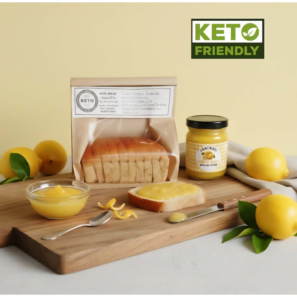 ขนมปังคีโต 300 กรัม & คีโตเลมอนเคิร์ด KETO BREAD & KETO LEMON CURD ไร้น้ำตาล เบาหวาน, ลดน้ำหนักทานได