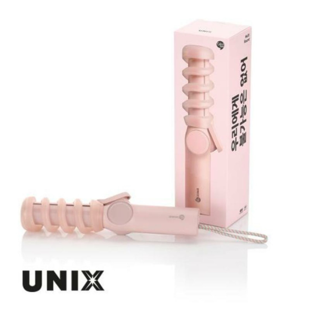 Unix Take Out 4 Multi Round Iron เครื่องม้วนผมไร้สาย 🇰🇷 โรลม้วนผมเกลียวไร้สาย 2in1 Bunny Pink Strong Wavy รุ่น UCI-A2026