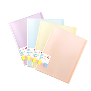 Deli แฟ้มโชว์เอกสาร 20แผ่น สีพาสเทล คละสี No.B032