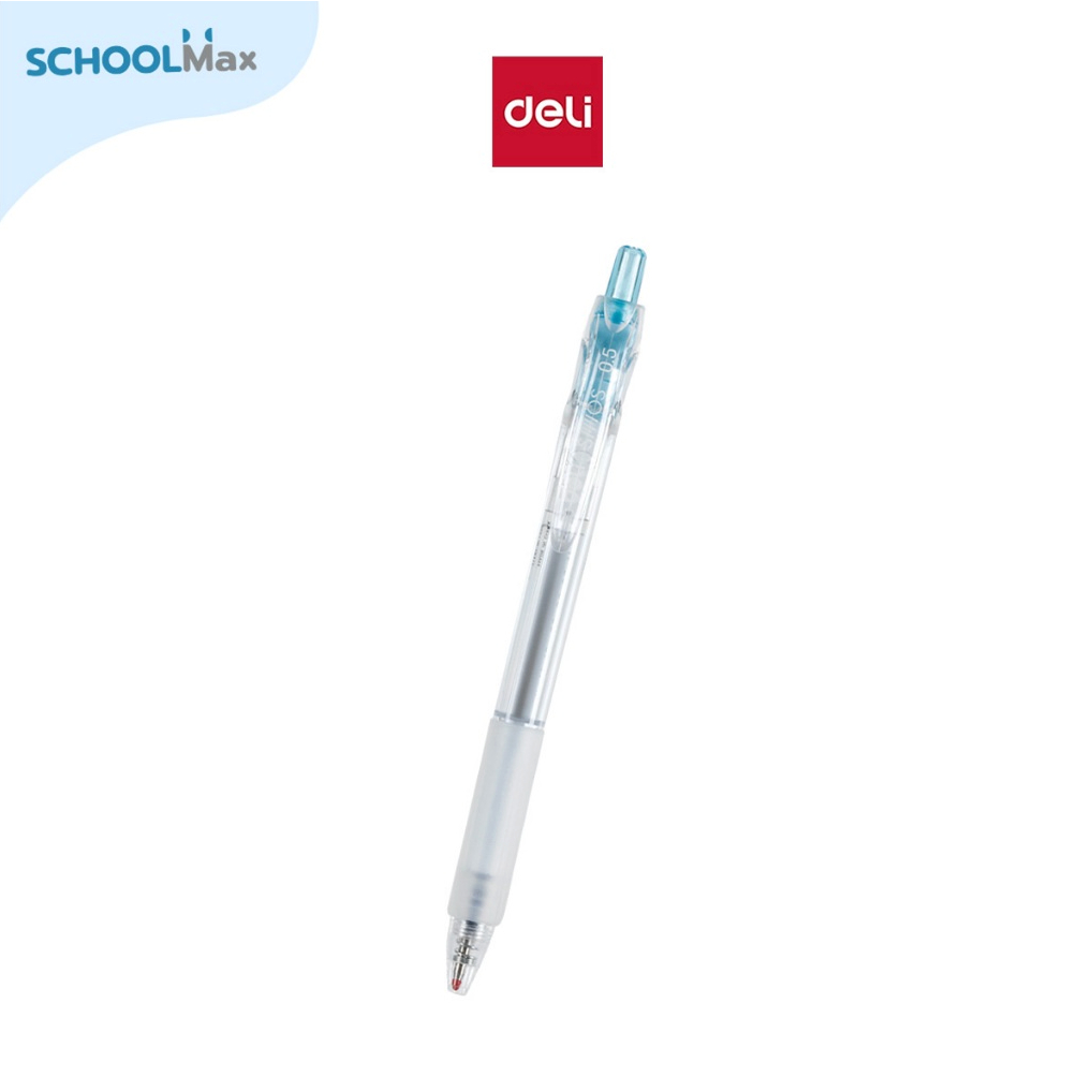 Deli ปากกาเจล ปากกาดำ-น้ำเงิน แบบกด 0.5 มม. No.G08S