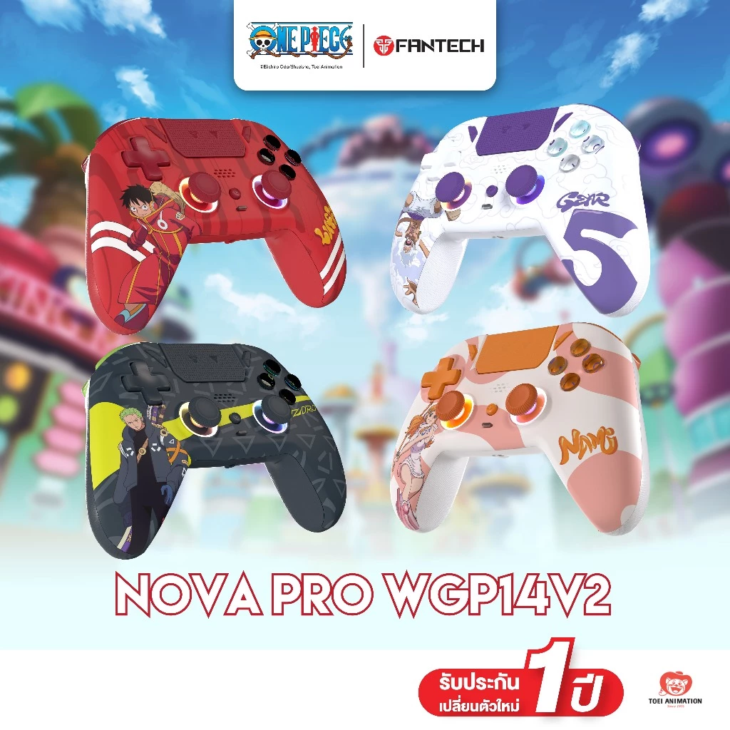 FANTECH x ONE PIECE รุ่น WGP14V2 / WGP15 BT Wireless gaming controller จอยเกมไร้สาย