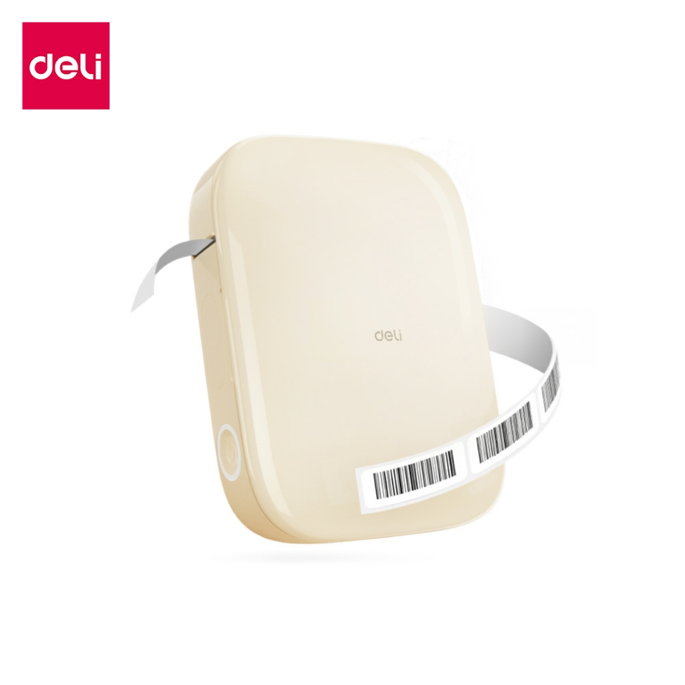 Deli เครื่องพิมพ์ เครื่องพิมพ์ฉลาก ขนาดพกพา เชื่อมแอพได้ สำหรับแท็กราคา บาร์โค้ด Mini label Printer