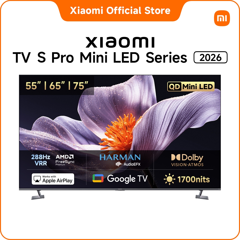 Xiaomi TV S Pro Mini LED 55/65/75 นิ้ว 4K Google TV ประกัน3ปี โหมด Game Boost 288Hz/Netflix&Youtube 